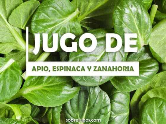 Jugo De Espinaca Apio Y Zanahoria Sobre Jugos