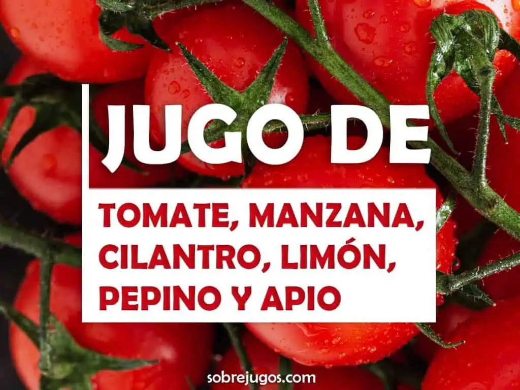 JUGO DE TOMATE, MANZANA, CILANTRO, LIMÓN, PEPINO Y APIO