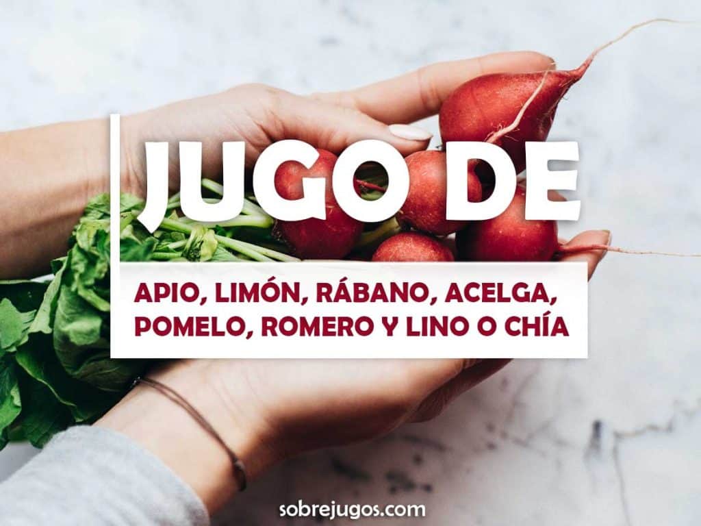 JUGO DE APIO, LIMÓN, RÁBANO, ACELGA, POMELO, ROMERO Y LINO O CHÍA