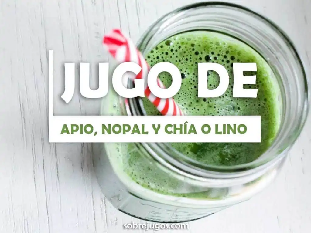 JUGO DE APIO, NOPAL Y SEMILLAS DE CHÍA O LINO