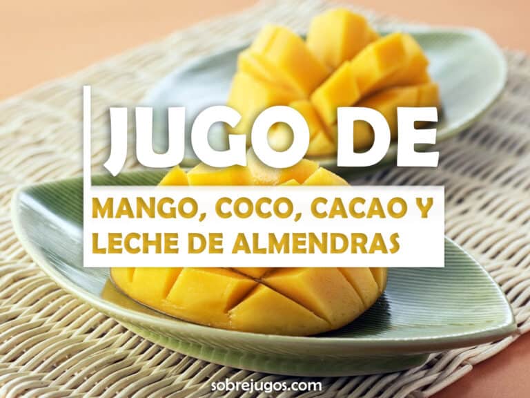 JUGO DE MANGO, COCO, CACAO Y LECHE DE ALMENDRAS