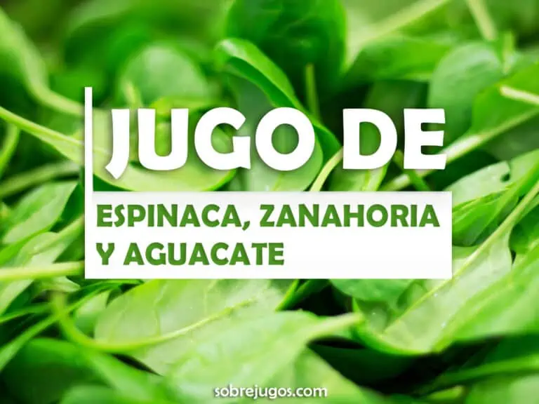 JUGO DE ESPINACA, ZANAHORIA Y AGUACATE