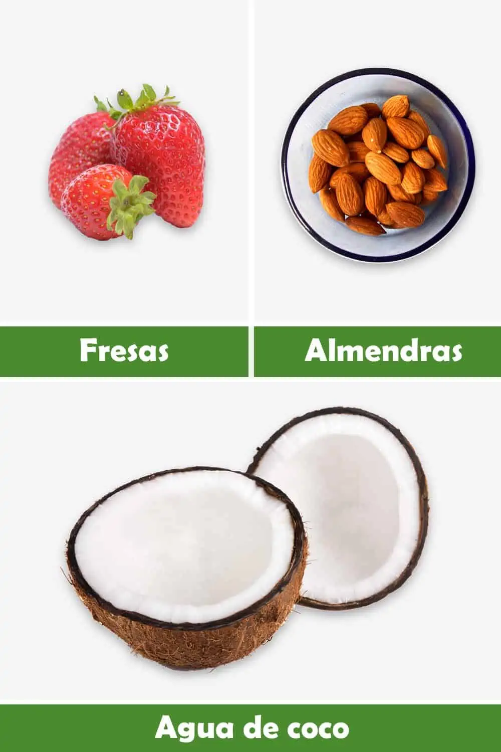 FRESAS, ALMENDRAS Y COCO