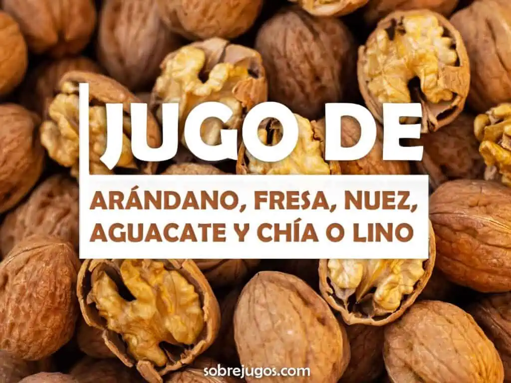 JUGO DE ARÁNDANO, FRESA, NUEZ, AGUACATE Y CHÍA O LINO