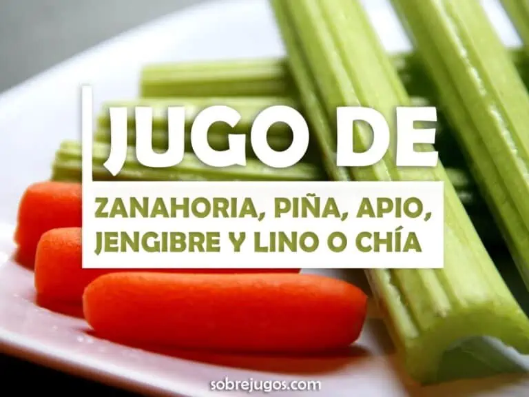 JUGO DE ZANAHORIA, PIÑA, APIO, JENGIBRE Y LINO O CHÍA