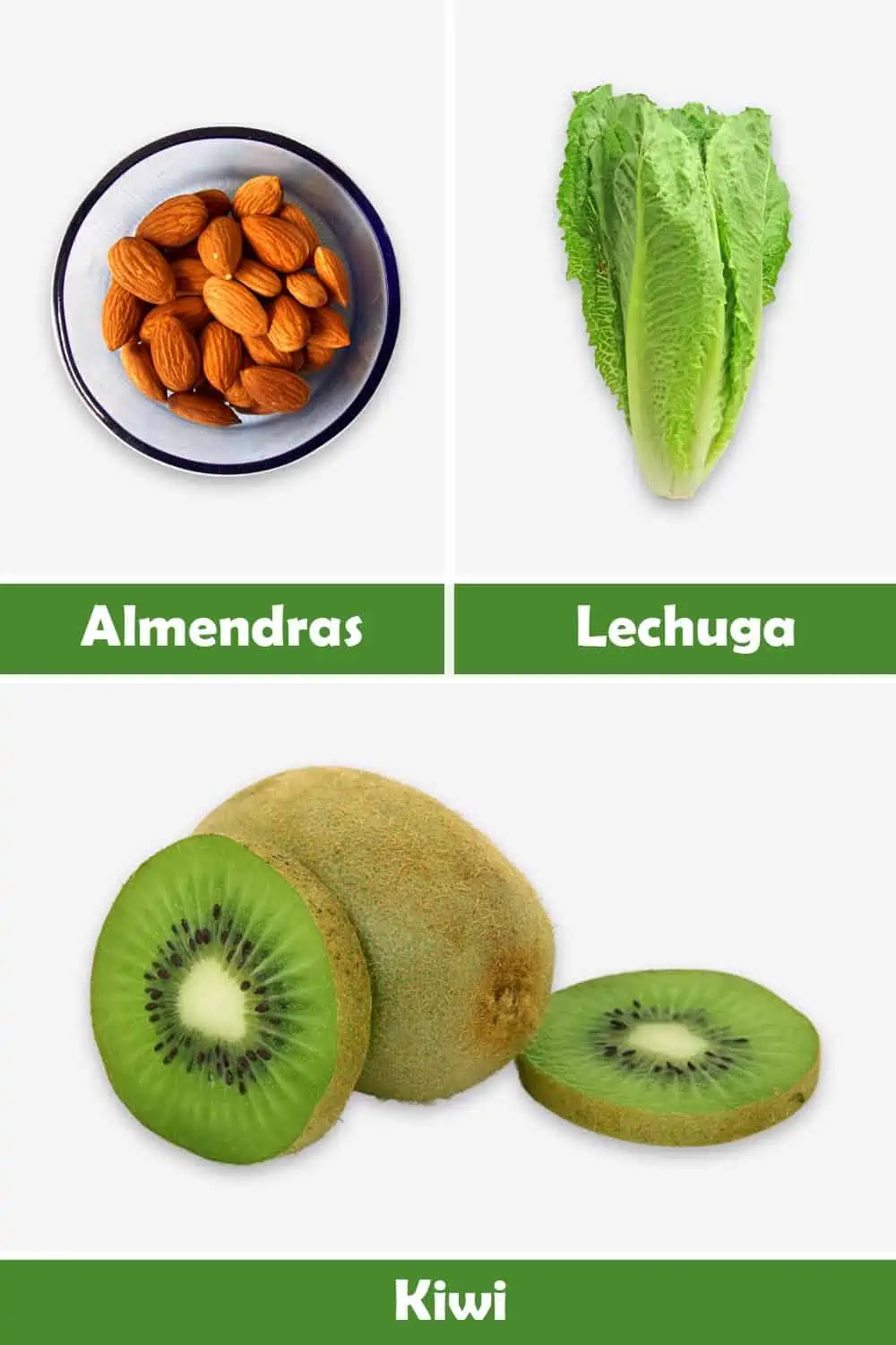 ALMENDRAS, LECHUGA Y KIWI