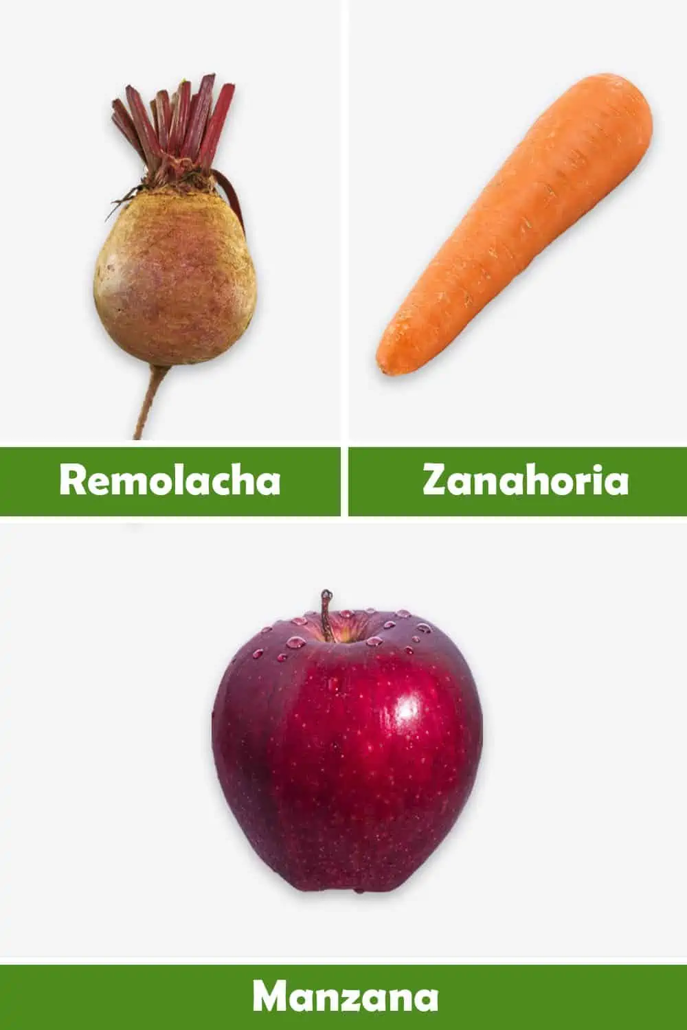 REMOLACHA, ZANAHORIA Y MANZANA